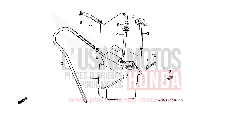 RESERVE TANK for Gold Wing CANDY WINE BERRY RED-U (R114D) from 1990